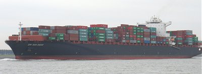 Container ship on the Westerschelde