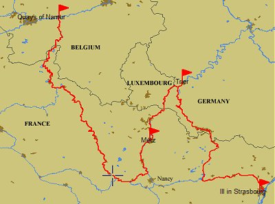 2011 route Namur to Stasbourg via Germany