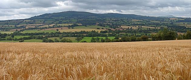 Brown Clee and Titterstone Clee Hills from Wenlock Edge