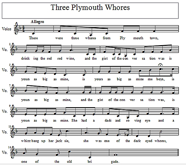 Score of Three Plymouth Whores