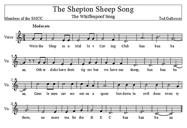 Score of The Shepton Sheep Song