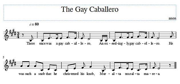 Score of The Gay Caballero