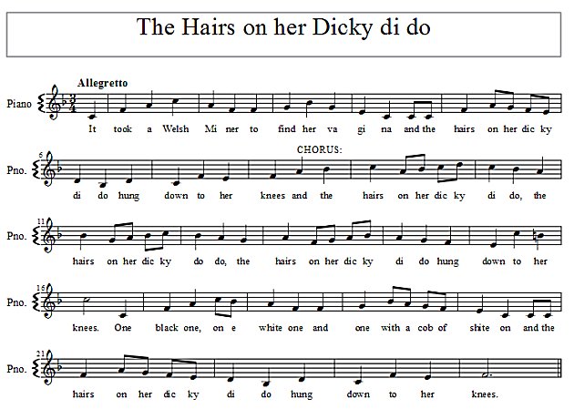 Score of The Hairs on her Dicky di do