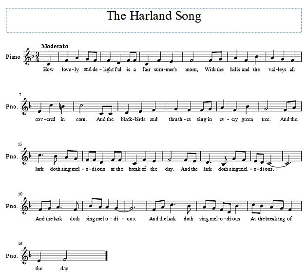 Score of The Harland Sond