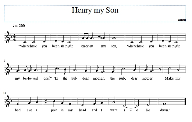 Score of Henry my Son