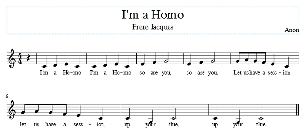 Score of I'm a Homo