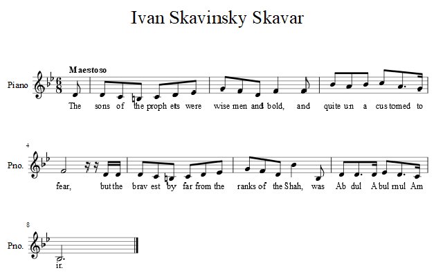 Score of Ivan Skavinsky Skavar