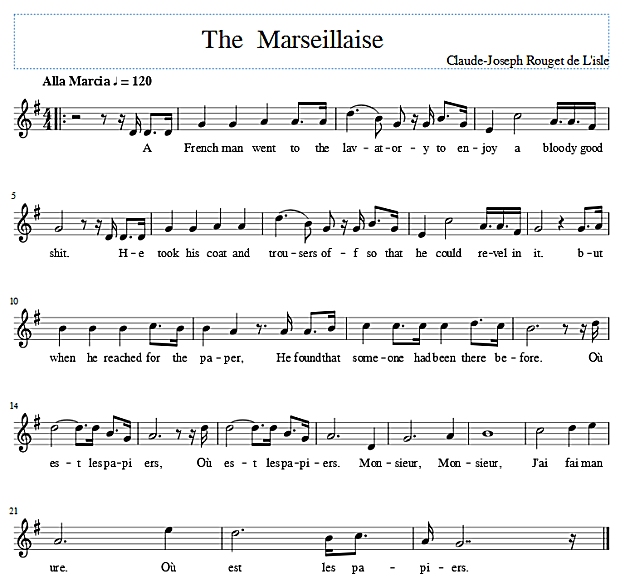 Score of The Marseillaise