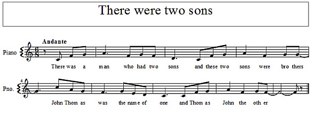 Score of There were two sons