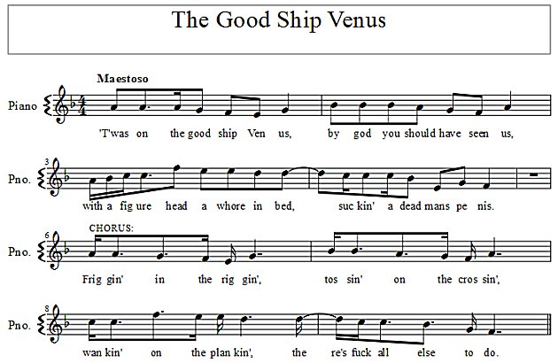 Score of The Good Ship Venus