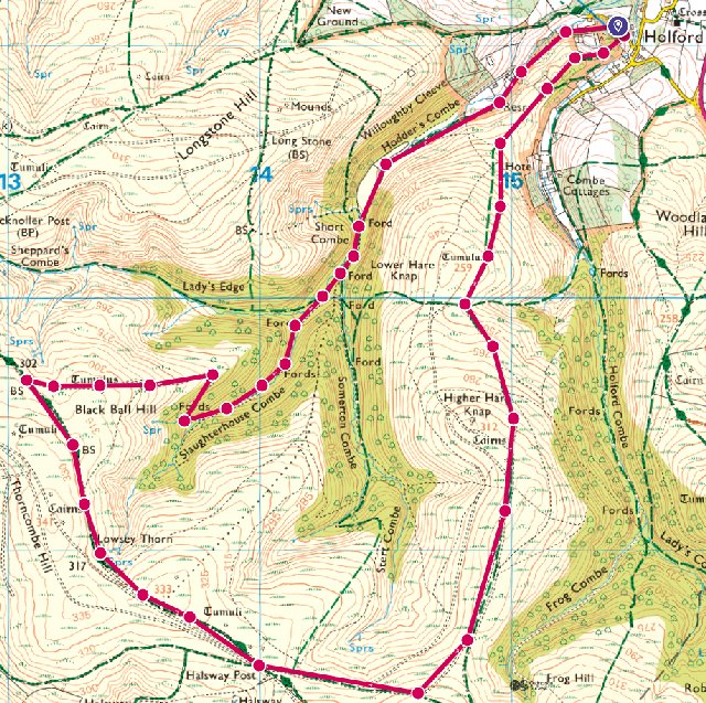 Hodders Combe start and finish