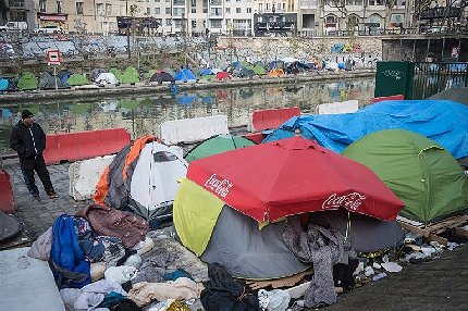 Immigrant camp in Paris