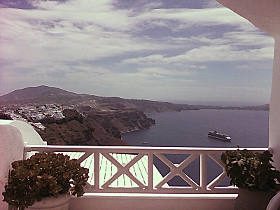 Our balcony at Nefeli Homes