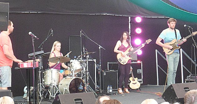 The Lydian Collective on stage at Cheltenham Jazz Festival.