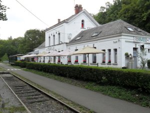 The old railway station at Maredsous