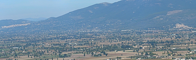Assisi and Spello from Montefalco