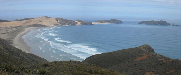 Te Werahi beach and Cape Maria van Dieman