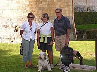 Sue with Eric, Sudy and Tallulah the dog