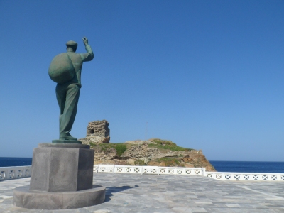 Sculpture of Russian sailor at Andros town