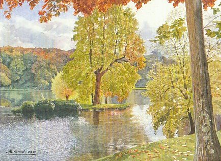 Autumn in Stour Head gardens by Moish Sokal