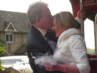 Tim and Anna, married on the bus!