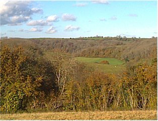 view from Cotswold Way above Kilcott