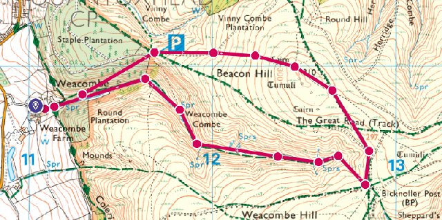 Weacombe start and finish